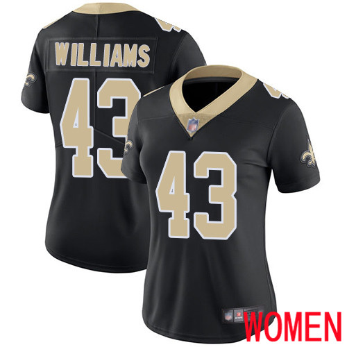 New Orleans Saints Limited Black Women Marcus Williams Home Jersey NFL Football #43 Vapor Untouchable Jersey->nfl t-shirts->Sports Accessory